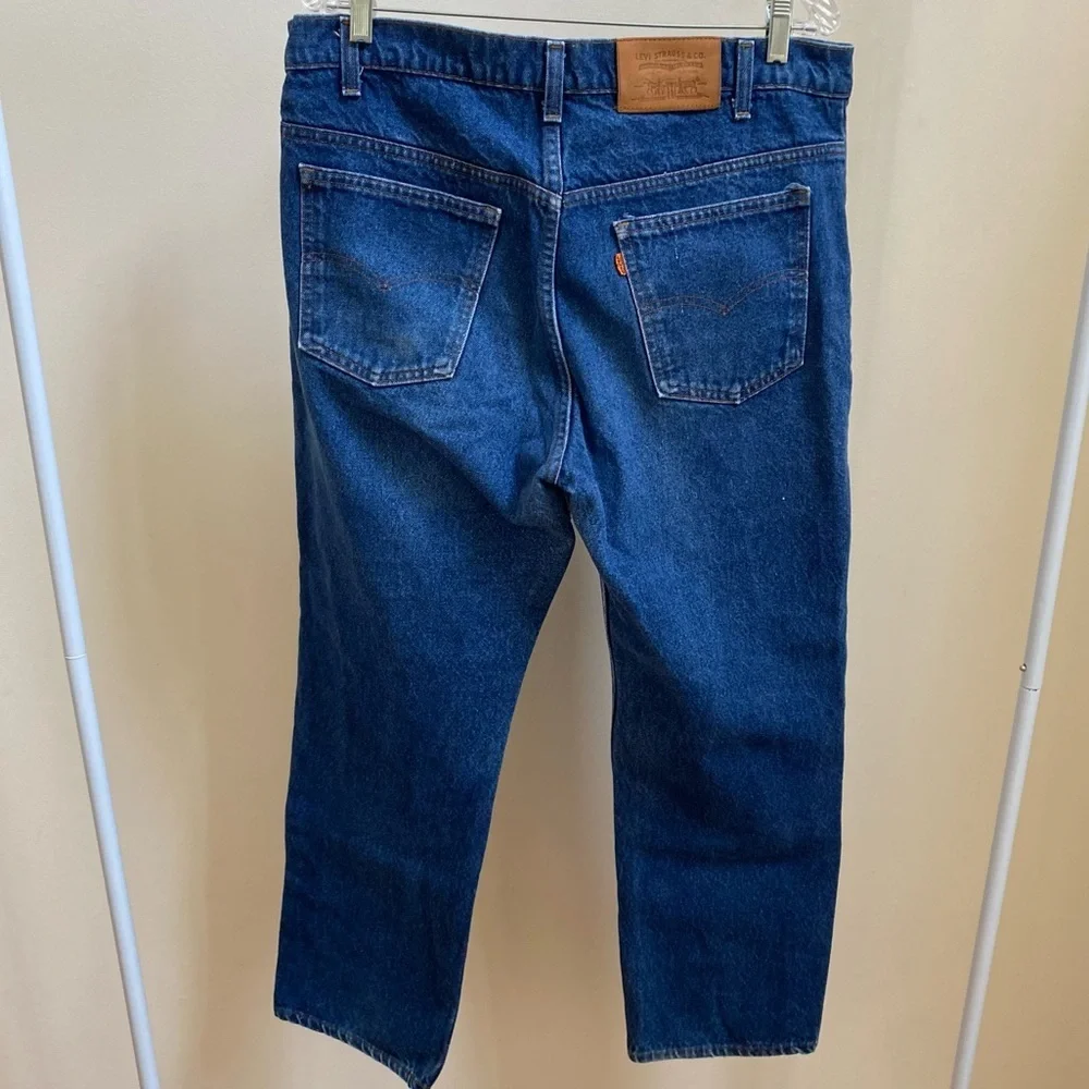Levi's 1998 Orange Tab vintage straight leg jeans dark wash 38x30 - Picture 2 of 10